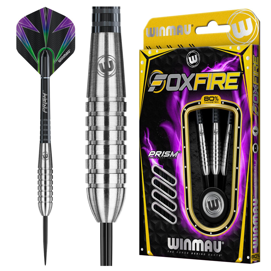 Winmau Foxfire Profi Wolfram Steeltip Dartpfeile Set mit Flights und Schäfte 22 g, 22 g