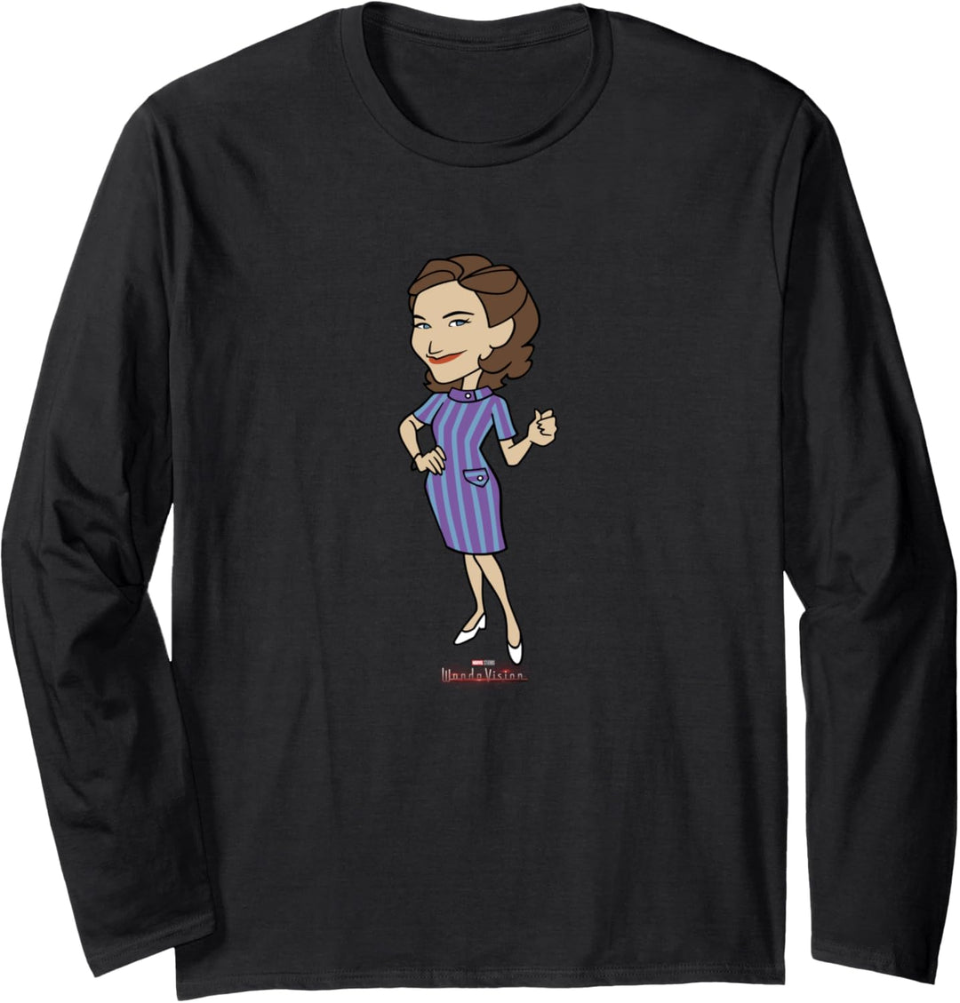 Marvel WandaVision Agatha Harkness Simple Retro Portrait Langarmshirt