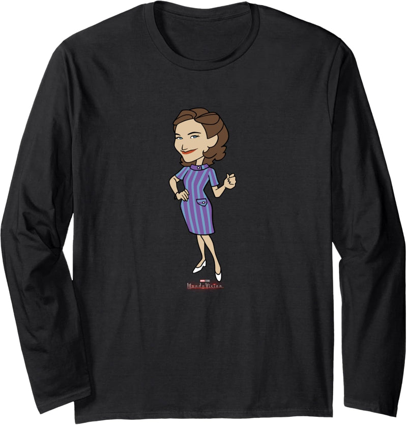 Marvel WandaVision Agatha Harkness Simple Retro Portrait Langarmshirt