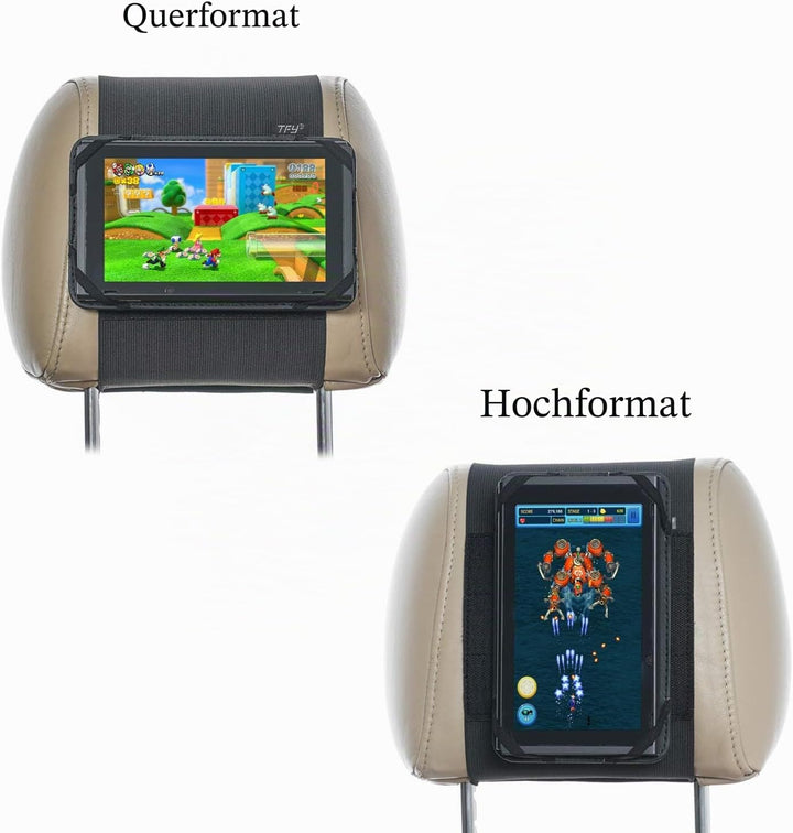TFY Kfz-Kopfstützenhalterung, Fahrzeug-Halterung, kompatibel mit Nintendo Switch | Kratzfestes Desig