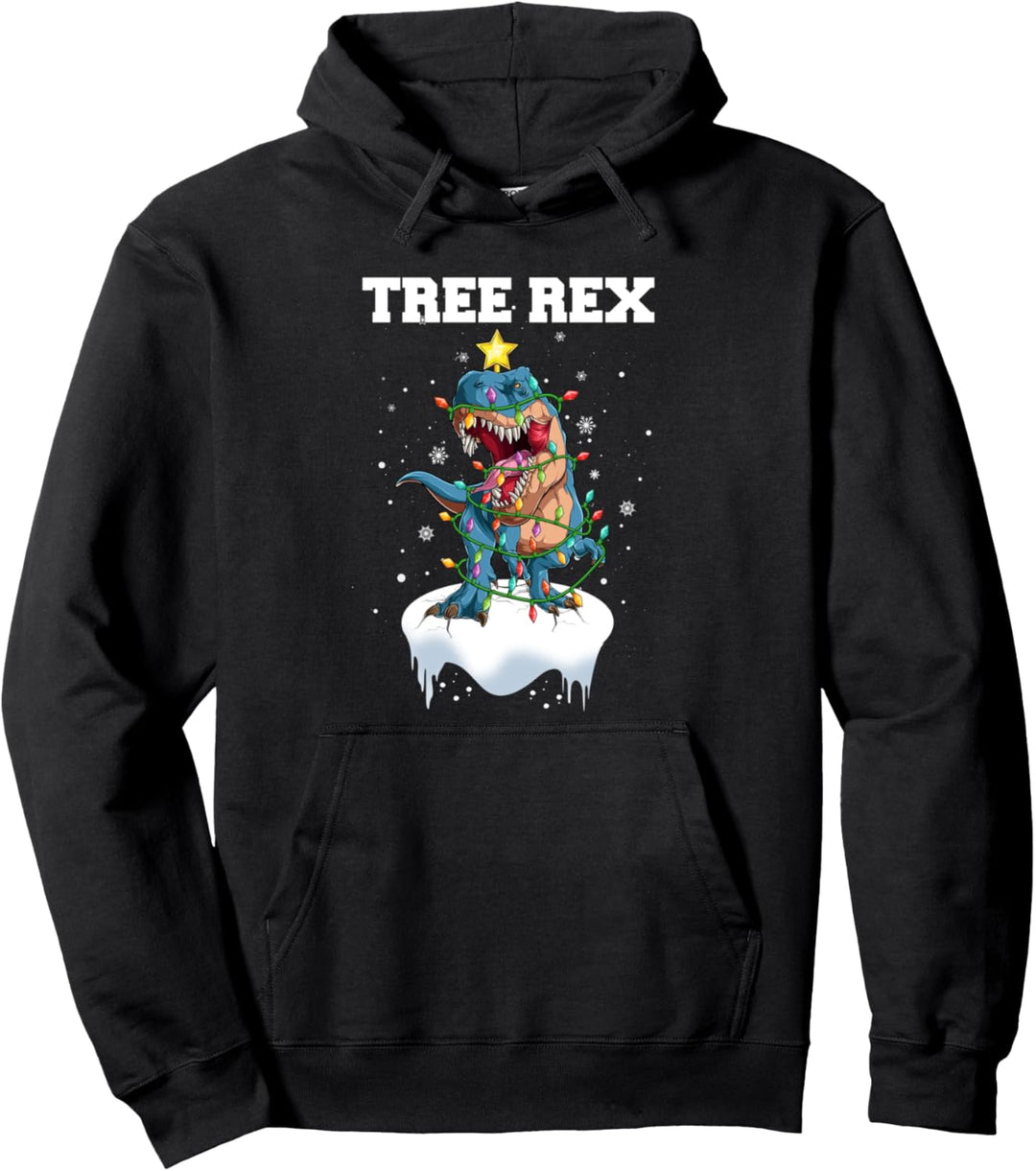 Weihnachtsbaum Dinosaurier Lichterkette Tree Rex Pullover Hoodie