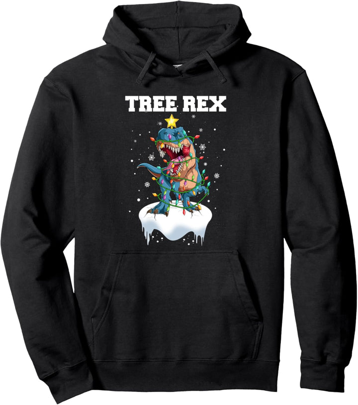 Weihnachtsbaum Dinosaurier Lichterkette Tree Rex Pullover Hoodie