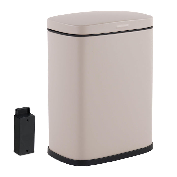 Relaxdays Kosmetikeimer Wandmontage, 3 Liter, Absenkautomatik, Inneneimer, Metall, eckiger Badezimme