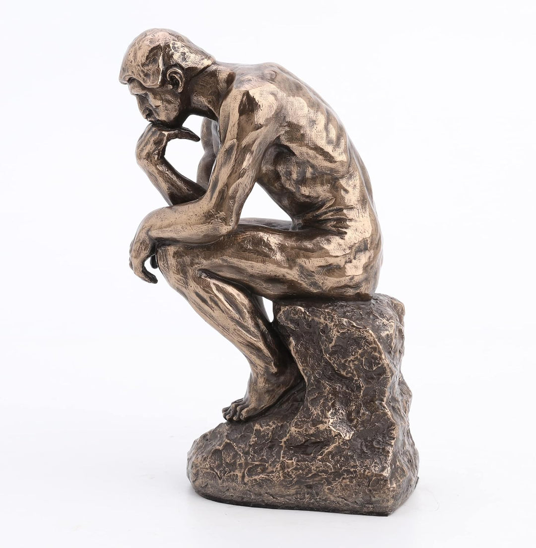 Veronese Design Rodin The Thinker Statue aus Kunstharz, Bronze-Finish, 20,3 cm