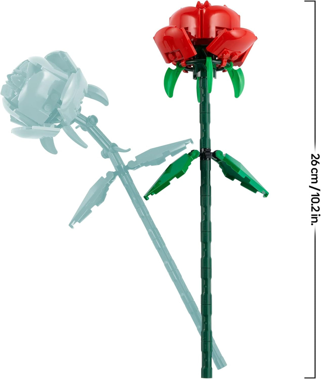 LEGO Botanicals Rosen - Spielset mit künstlichen Blumen – Kreative Deko mit Blumen zum Bauen – Spiel