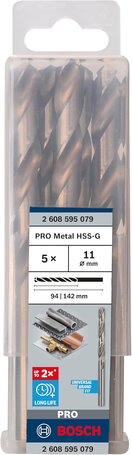 Bosch Accessories Bosch Professional Metallbohrer HSS-G geschliffen (5 Stück, Ø 11 mm) Durchmesser: