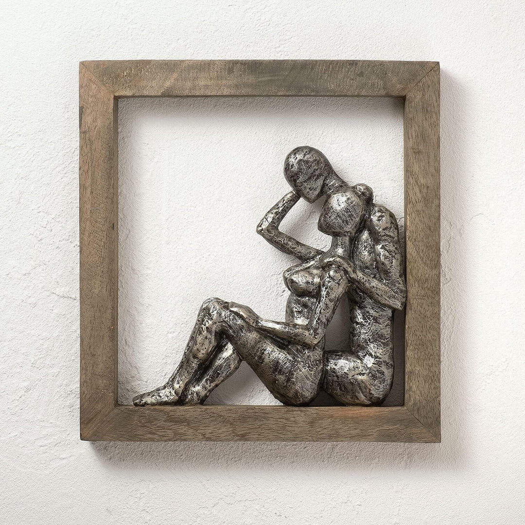 Moritz Skulptur Liebespaar im Bilderrahmen I 27 x 29 x 3 cm I verliebtes Paar I Pärchen I Geschenkid