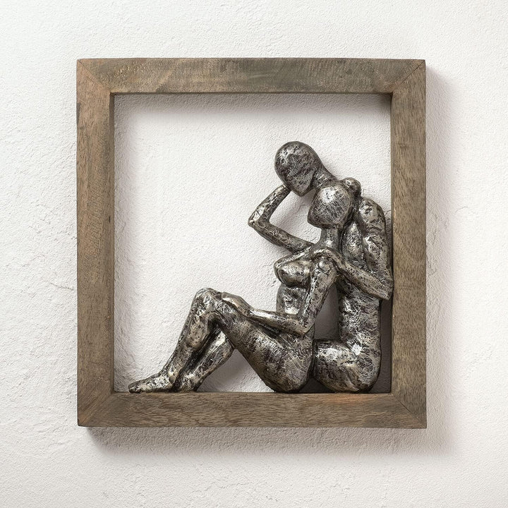 Moritz Skulptur Liebespaar im Bilderrahmen I 27 x 29 x 3 cm I verliebtes Paar I Pärchen I Geschenkid