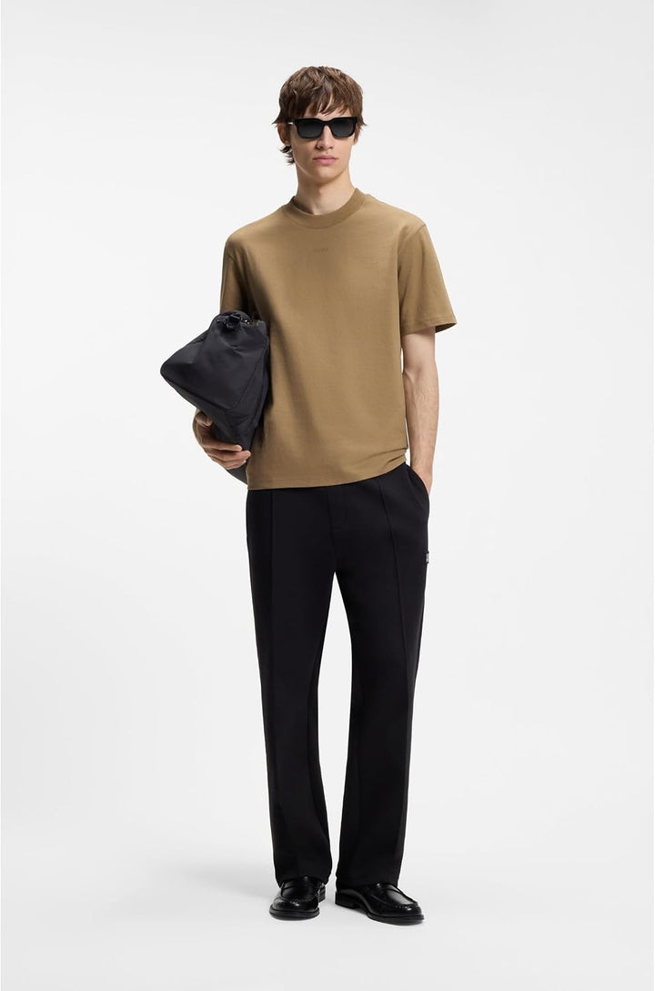 HUGO Herren Dapolino Relaxed-Fit T-Shirt aus Baumwoll-Jersey mit Logo-Print XS Beige Overflow 928, X