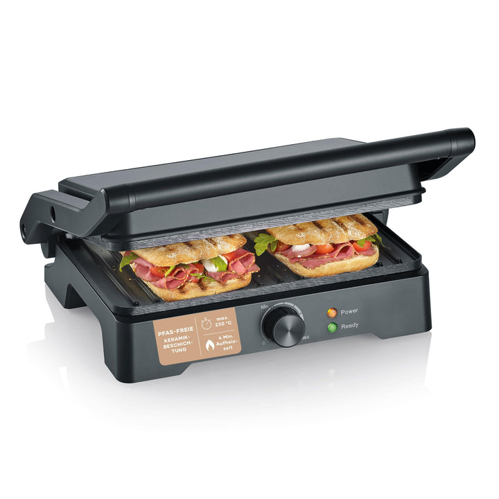 SEVERIN MultiGrill XL, hochwertige Keramikbeschichtung, grosse Grillfläche, PFAS-freie Grillplatten,