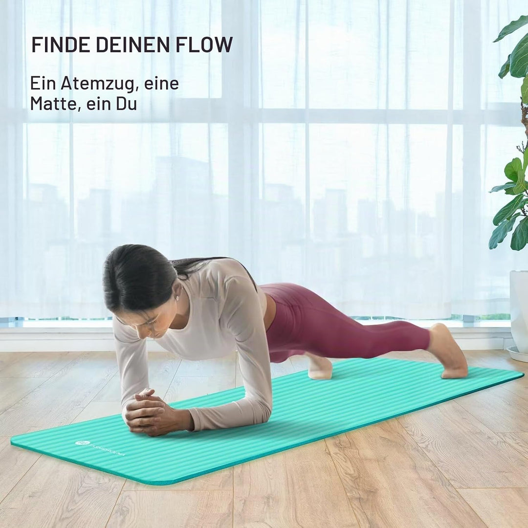 TASHIDROLMA Yoga Matte Dicker, NBR Yogamatte Rutschfest Mit Tragegurt, Für Gymnastikmatte, Fitnessma
