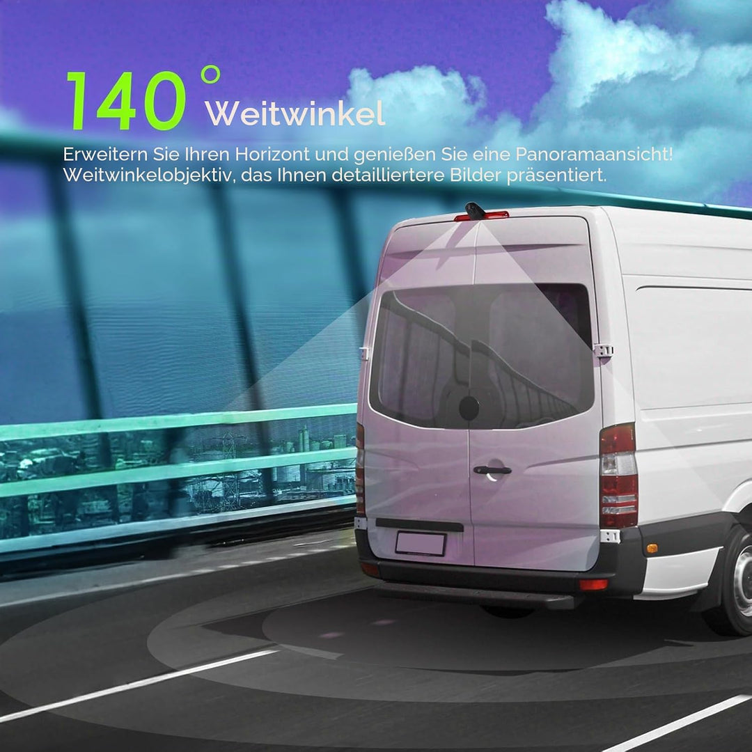SIXWIN 720P Rückfahrkamera mit Bremsleuchte, Auto Rückfahrkamera für Mercedes Sprinter 2006-2019,140