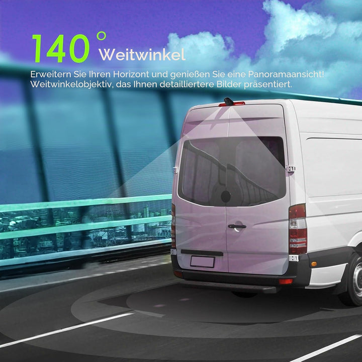 SIXWIN 720P Rückfahrkamera mit Bremsleuchte, Auto Rückfahrkamera für Mercedes Sprinter 2006-2019,140