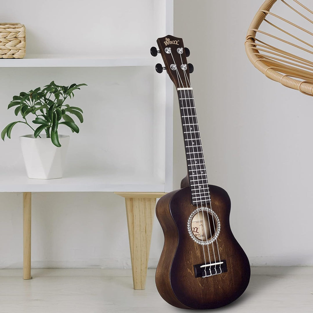 Winzz Ukulele Konzert 23 Zoll Braun, Ukulele Anfänger Set für Erwachsene Kinder, Einzigartiges Farbd