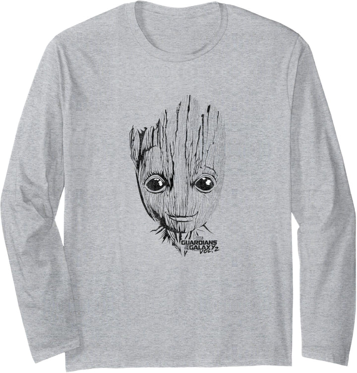 Marvel Guardians Vol. 2 Groot Lines Face Langarmshirt