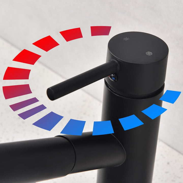 HOMELODY Wasserhahn Küche/Bad Schwarz Ausziehbar, Küchenarmatur mit Brause Zwei Wasserstrahlarten, A