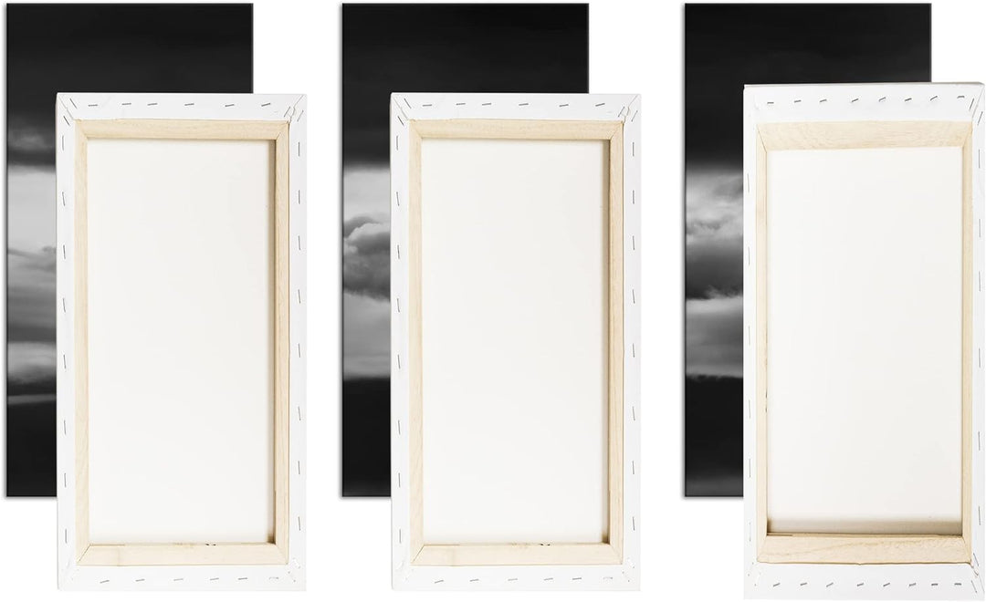 deyoli himmlischer Sonnenuntergang Format: 3Teilig als Leinwand, Effekt: Schwarz&Weiss, Motiv fertig