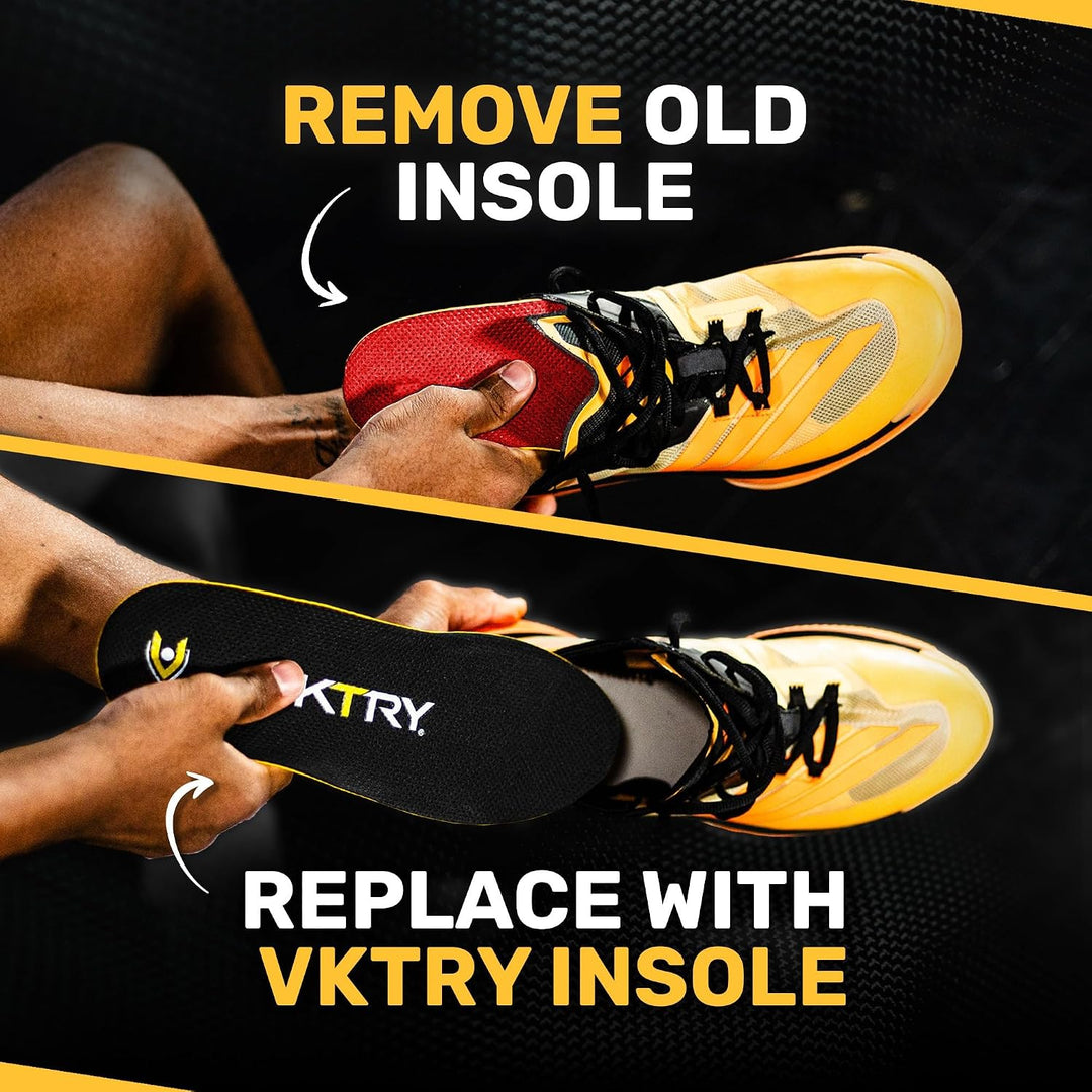 VKTRY Gold-Performance-Einlegesohlen – massgeschneiderte Kohlefaser-Einsätze, nicht gestollte Schuhe