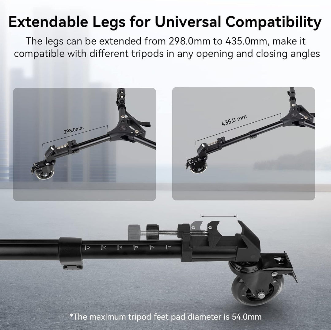 SMALLRIG Universal Fotografie Stativ Wagen, strapazierfähig mit verstellbaren Beinhalterungen und Tr