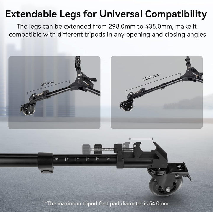 SMALLRIG Universal Fotografie Stativ Wagen, strapazierfähig mit verstellbaren Beinhalterungen und Tr
