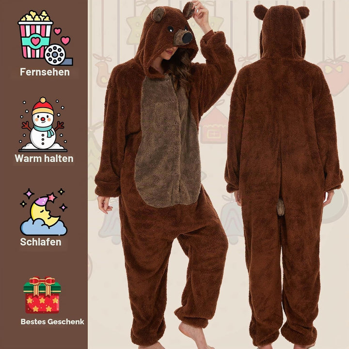 LATH.PIN Pyjamas Jumpsuit Panda Unisex Erwachsene Tier Onesie Cosplay Halloween Karneval Kostüme Dam