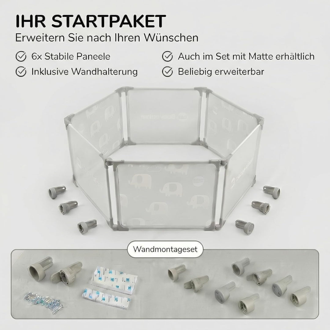 BabybeFun Laufstall Baby faltbar - Parent (2-Teilig (Erweiterung)), 2-Teilig (Erweiterung)