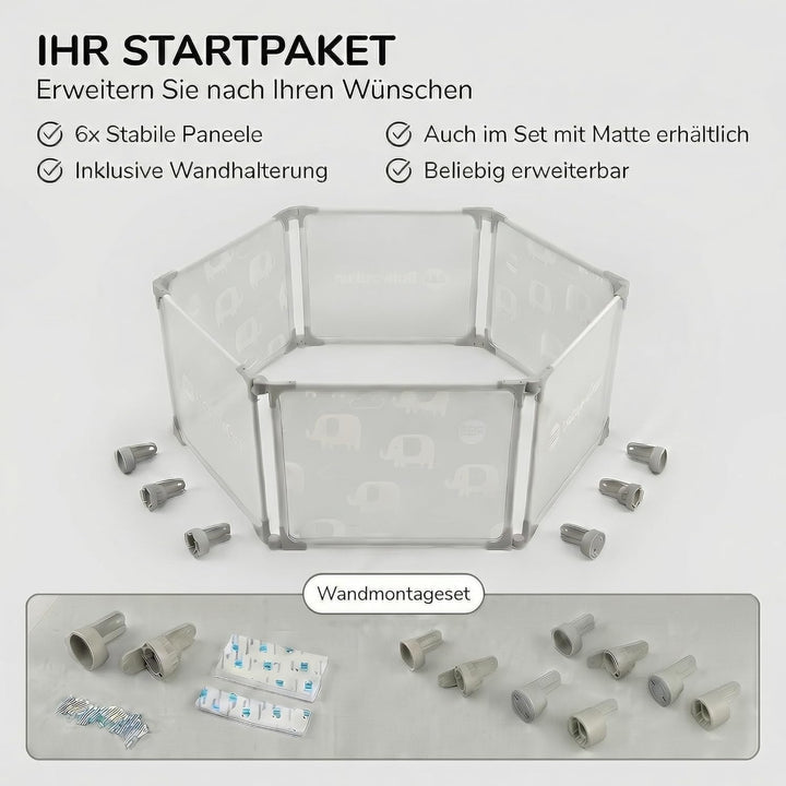 BabybeFun Laufstall Baby faltbar - Parent (2-Teilig (Erweiterung)), 2-Teilig (Erweiterung)