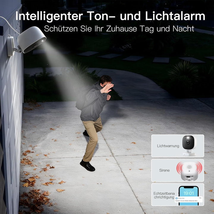 Vimtag 4MP Kamera Überwachungs Aussen, IP66 Wasserdicht, Überwachungskamera Aussen/Innen mit Farbige