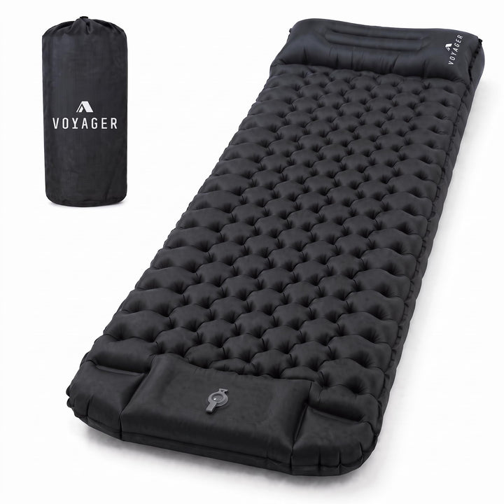 Voyager - Einzelne Isomatte - Ergonomisches Design - Strapazierfähiges 40D Nylon + TPU - Einfaches A