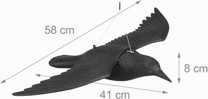 Relaxdays 2X Taubenschreck Krähe, Dekofigur als Vogelscheuche, stehende und Fliegende Figur für Taub