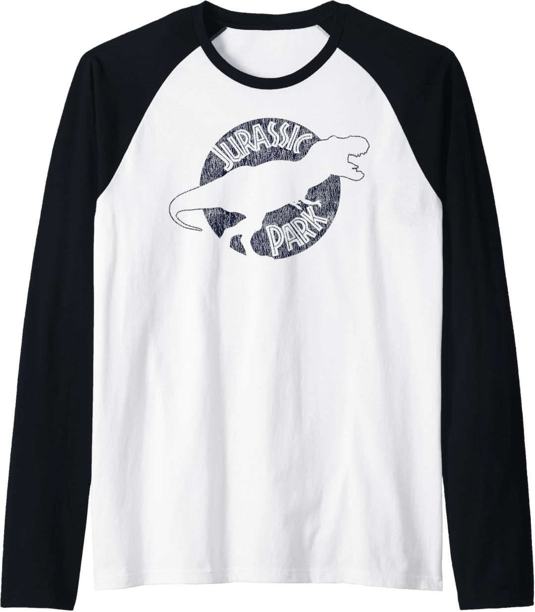 Jurassic Park T-Rex Outline Logo Raglan
