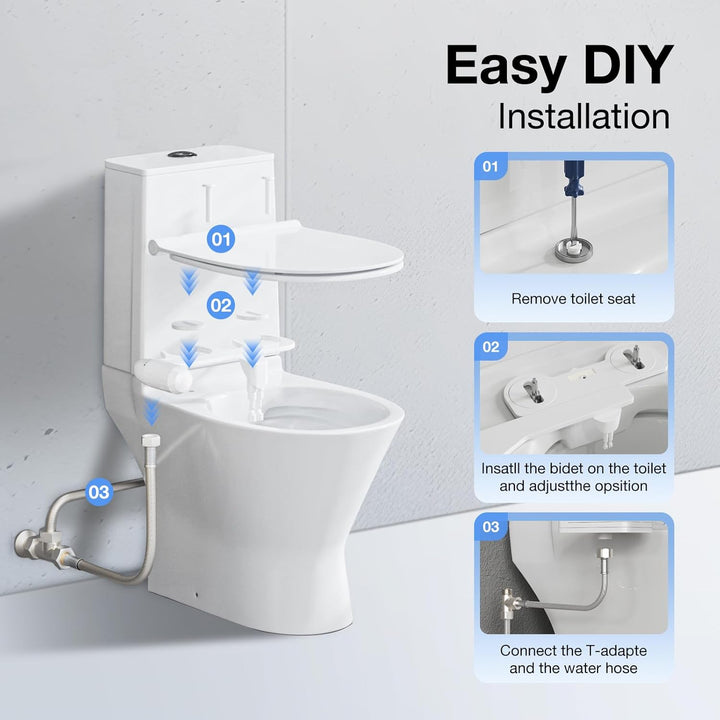 Bidet Aufsatz, Bidet Einsatz für Toilette Ultradünnes Minimalistisches Non-Electric Dual Nozzle Bide