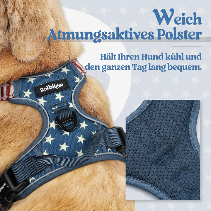 rabbitgoo Hundegeschirr Mittelgrosse Hunde, Anti Zug Geschirr mit Kontrolle, No Pull Verstellbar Hun