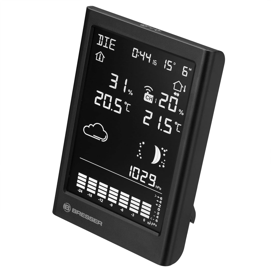 Bresser Funk-Wetterstation mit Aussensensor Wettervorhersage Thermo-Hygro Barometer Display
