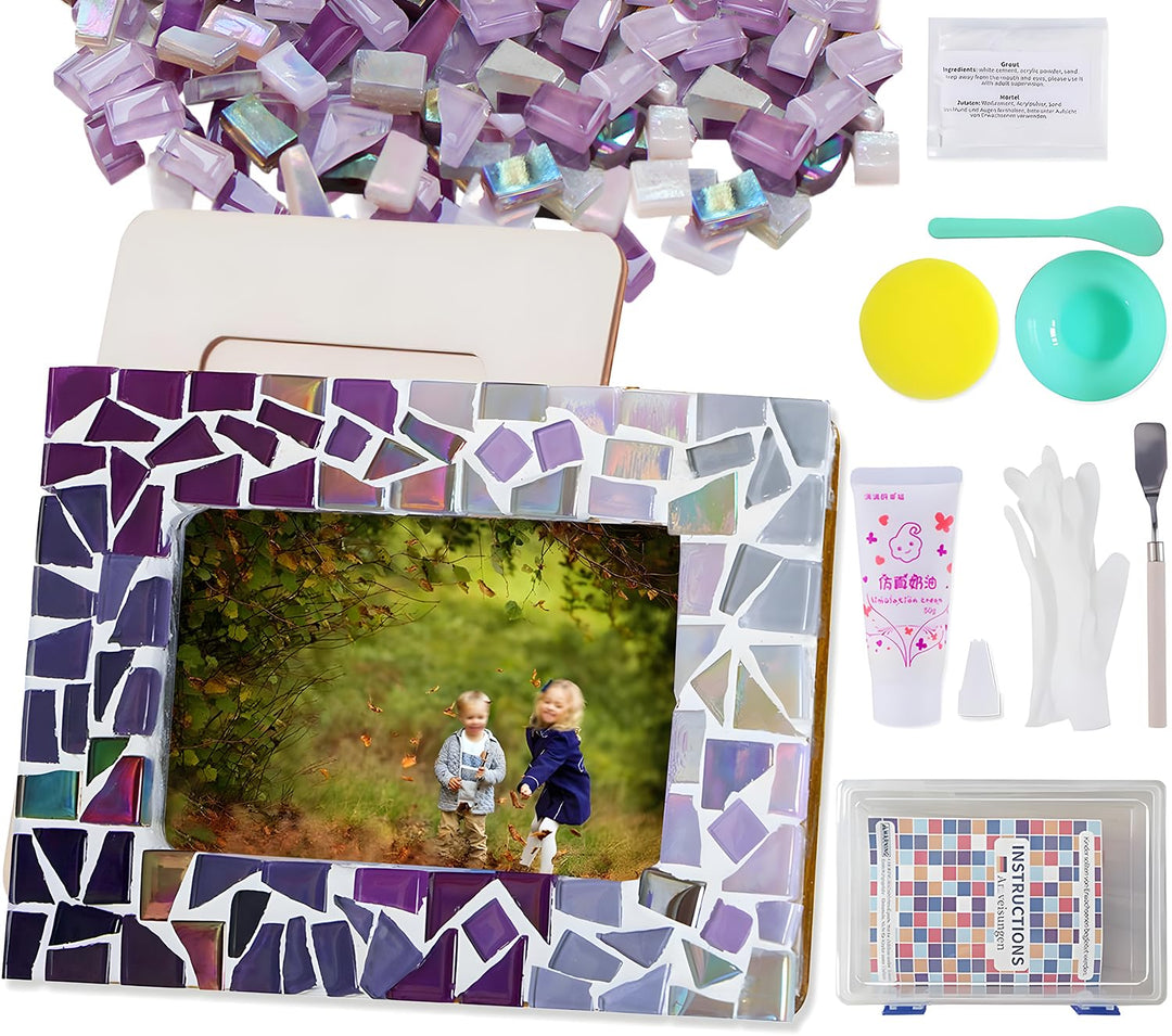 AiYoYo DIY Fotorahmen Bastelset Geschenke für Kinder und Erwachsene Mosaik Bilderrahmen Kreatives Ba