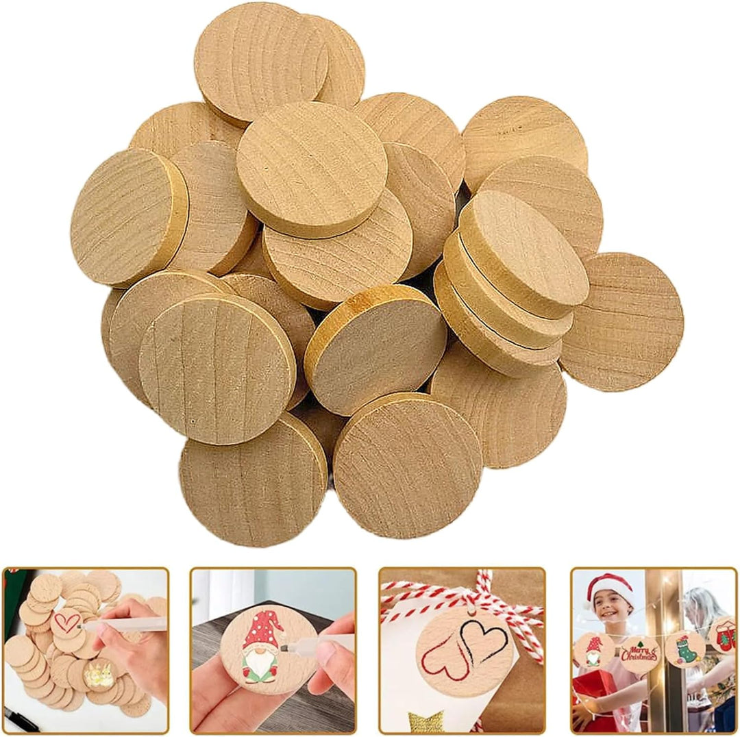 Naturholzscheiben, blanko, runde Holzscheiben, unlackiert, Holzkreise, blanko, Holzornamente für Bas