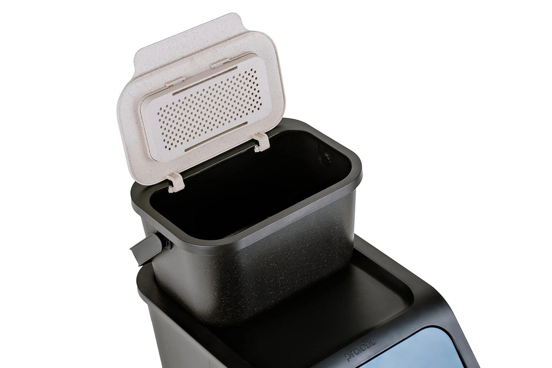 Biomülleimer Küche 4,5L Komposteimer, Küchen Mülleimer, Braun mit Deckel, Bio für Obst und Gemüseabf