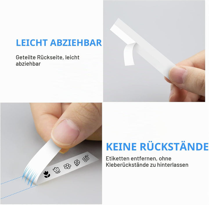 UniPlus 5x Schriftband Kompatibel für Dymo D1 45013 s0720530 Etikettenband 12mm x 7m Schwarz auf Wei