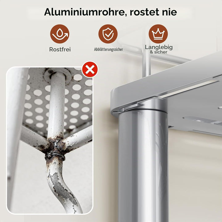 Orimade 3 Stück Duschregal Stehend,Ecke Duschablage Freistehende, Duschablage ohne Bohren für Badezi