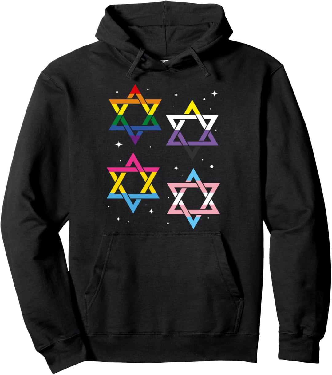 Regenbogen Israel Davidstern Nicht Binär Pan Trans LGBT Pullover Hoodie