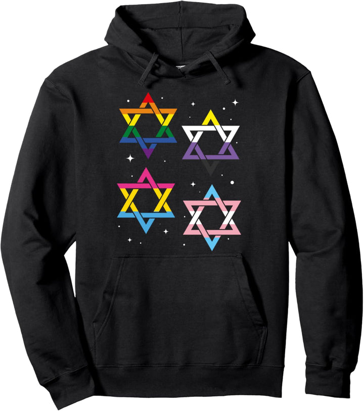 Regenbogen Israel Davidstern Nicht Binär Pan Trans LGBT Pullover Hoodie
