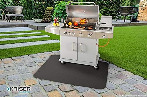 KAISER plastic® Grillmatte | Unterlage | 117 x 153 cm | Schwarz | Made-In-Germany | Für Terrasse - G