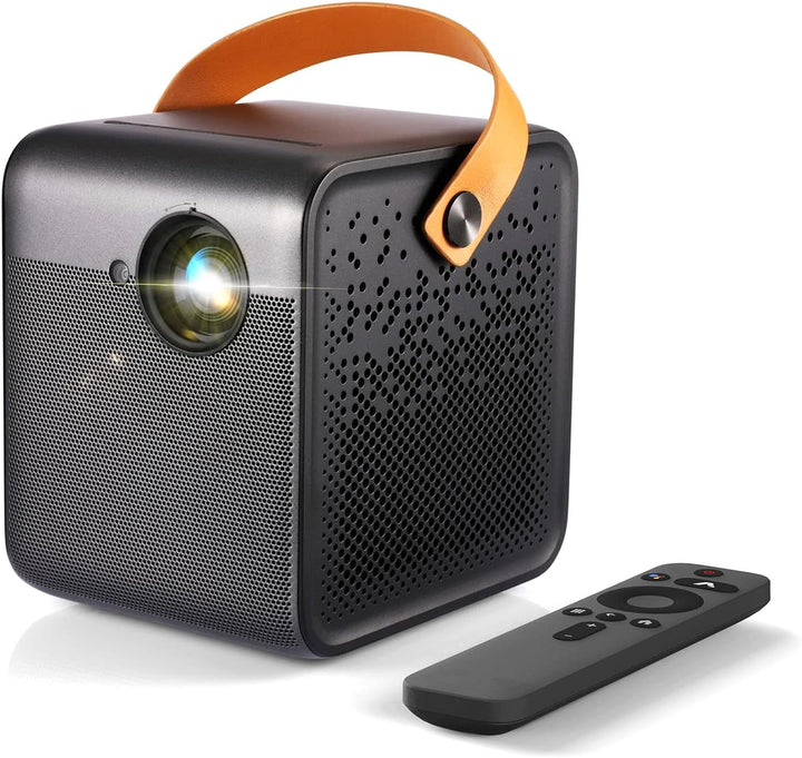 WEMAX Dice 1080p FHD Tragbarer Projektor für Filme im Freien, 700 ANSI Lumen,Android TV 9.0 Smart Sy