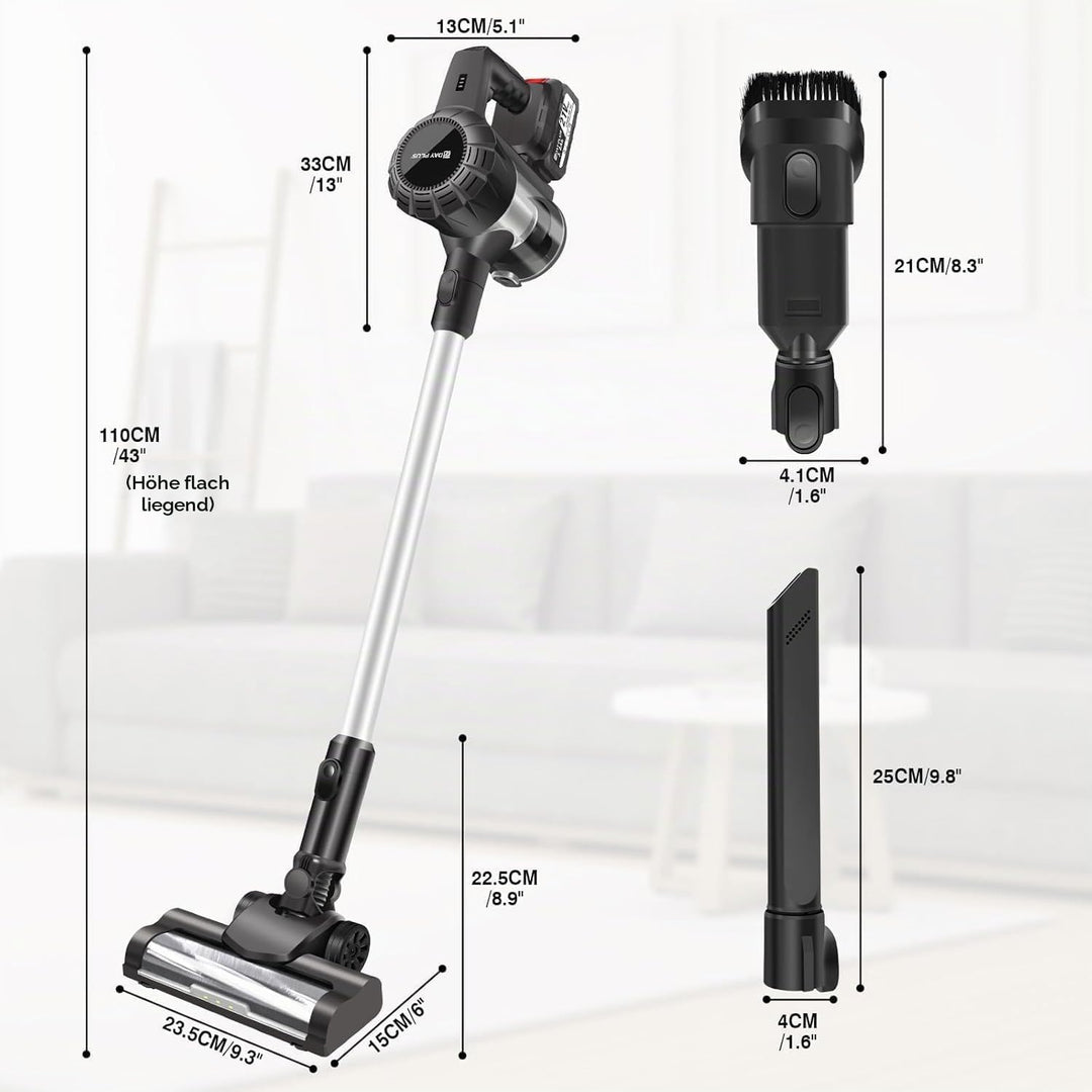 Lucn 6-in-1 kabelloser Staubsauger (Standstaubsauger + Handstaubsauger) – leicht, ohne Staubbeutel,