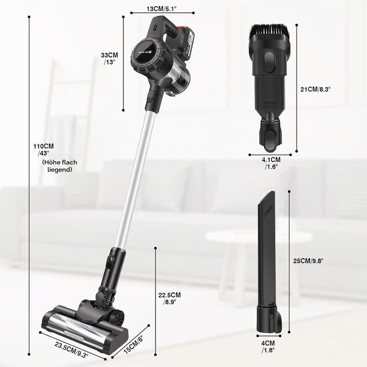 Lucn 6-in-1 kabelloser Staubsauger (Standstaubsauger + Handstaubsauger) – leicht, ohne Staubbeutel,
