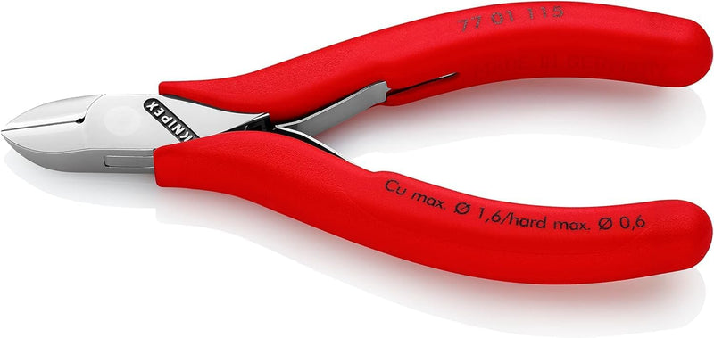 Knipex Elektronik-Seitenschneider mit Kunststoff überzogen 115 mm 77 01 115 runder Kopf, mit Facette