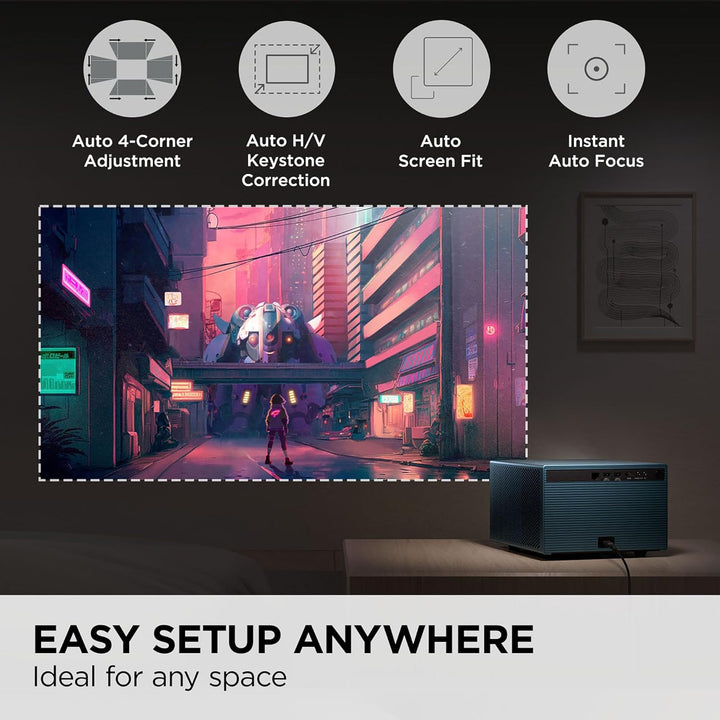 ViewSonic LX60HD Beamer Full HD 1080p mit Google TV, Mini Beamer für Heimkino, 630 ANSI Lumen, Autof