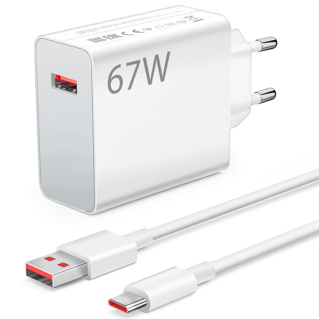 67W Turbocharge Ladegerät mit USB C Ladekabel für Xiaomi,USB Netzteil Adapter für Xiaomi 13T 13 Pro