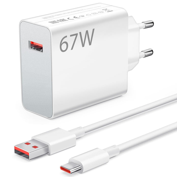 67W Turbocharge Ladegerät mit USB C Ladekabel für Xiaomi,USB Netzteil Adapter für Xiaomi 13T 13 Pro