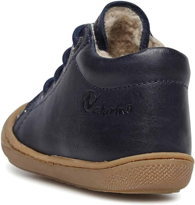 NATURINO Lauflernschuhe aus Leder mit Wollfutter, 17 EU Blau